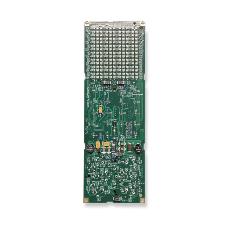 KONE F2KHDM HLI dot matrix PCB KM806880G02, top side with LED dot matrix, on white background.