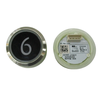 Kone Button 6 White Flush COP Panel KM851928G001H006