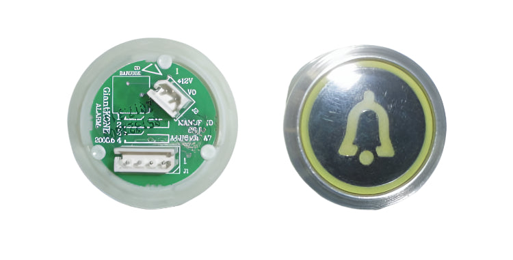 Kone Button Bell Yellow Illuminated Round Surface-Mount COP Alarm Button KM851928G002H080