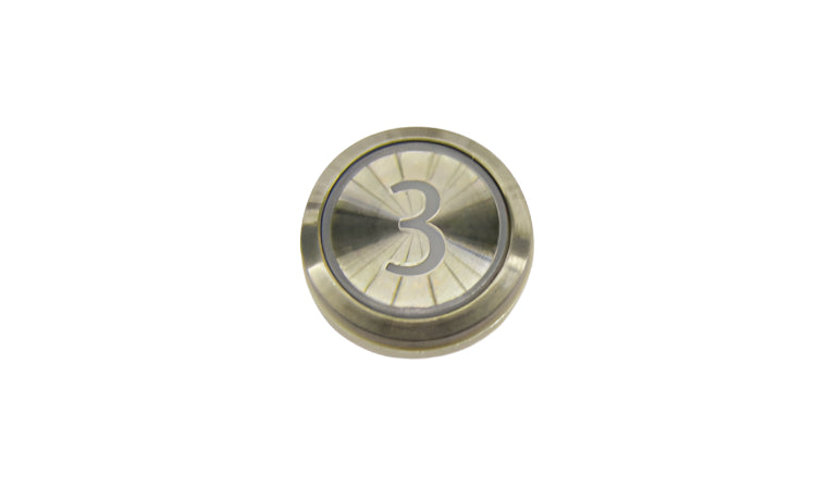 Kone Button 3 Red LED White Flush Round Surface KDS KM863050G005H003