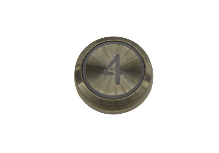 Kone Button 4 Red LED White Flush No Braille KM863050G005H004