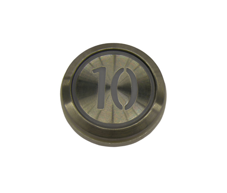 Kone-painike 10 punaista LEDiä, upotettava valkoinen KDS STD KM863050G005H010