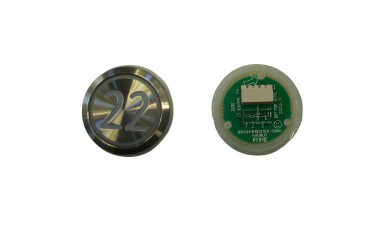 Panel de control empotrado Kone Button 22 LED rojo, blanco, KM863050G005H022