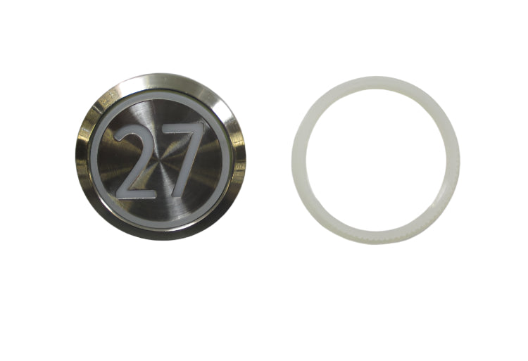 Kone Button 27 - Lámpara empotrada blanca de superficie con iluminación roja (KM863050G005H027)