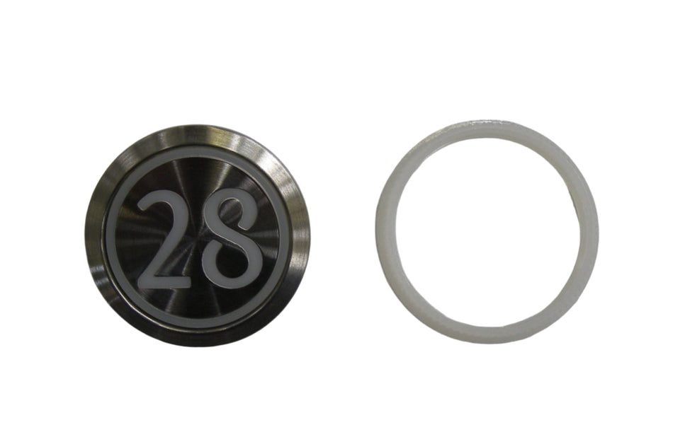 Kone Button 28 Blanco Empotrado, Iluminación Roja, Base Translúcida KM863050G005H028