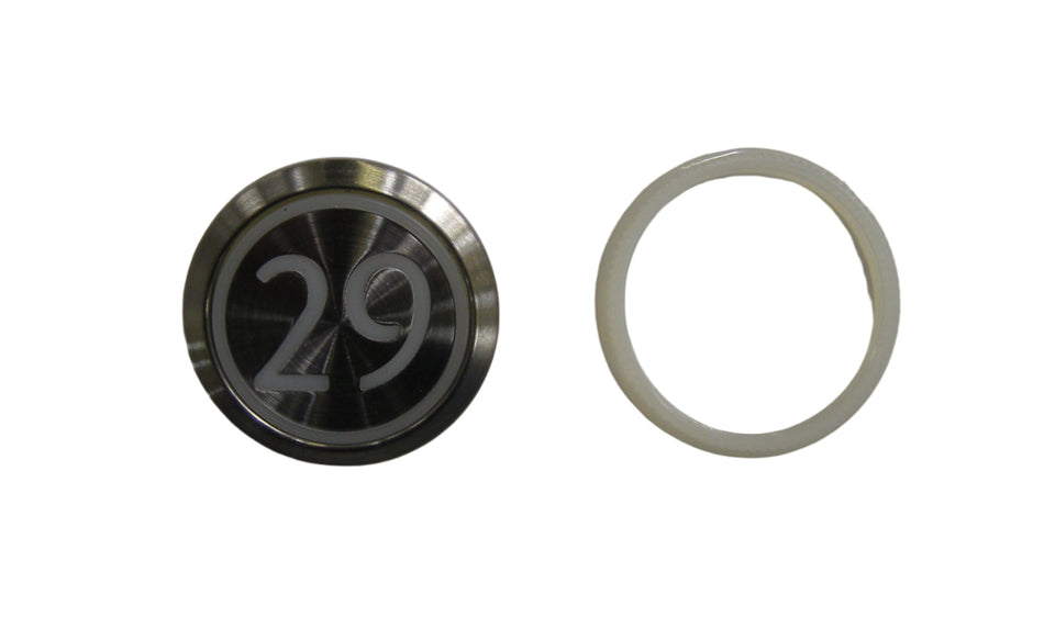 Pulsador empotrado Kone Button 29 blanco, iluminación roja, KDS STD KM863050G005H029