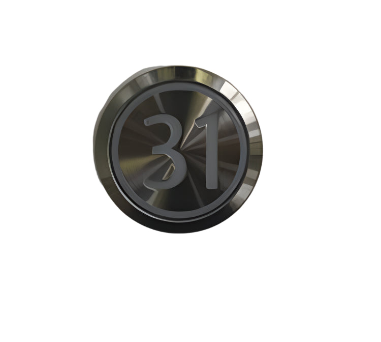 Kone Button 31 blanco empotrado, iluminación roja, base translúcida KM863050G005H031