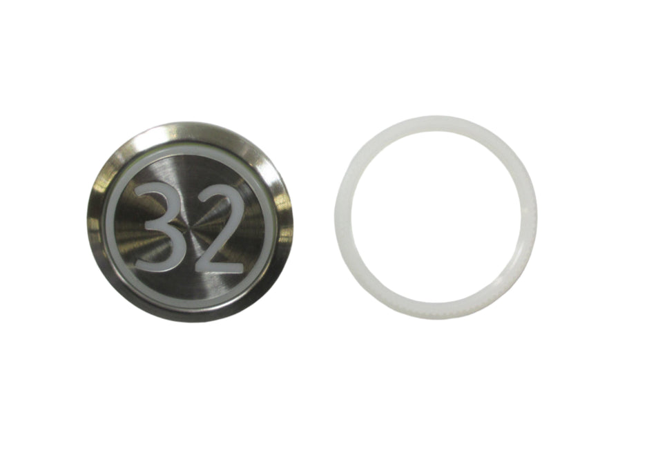 Kone Button 32 Blanco Empotrado, Iluminación Roja, Superficie Redonda KM863050G005H032
