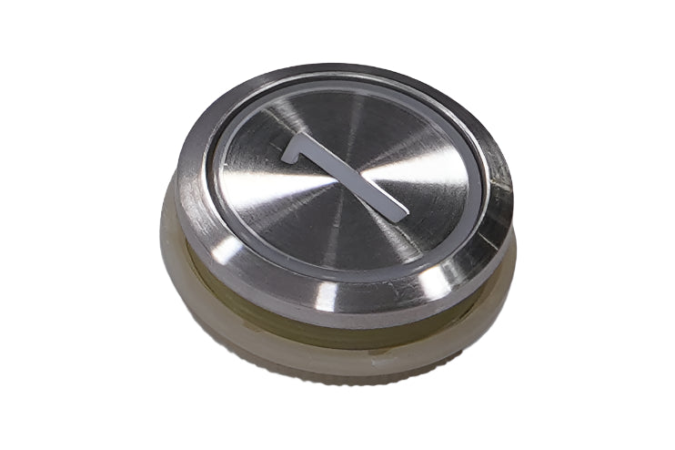 Botón Kone blanco de descarga sin braille, iluminación amarilla KM863050G013H001