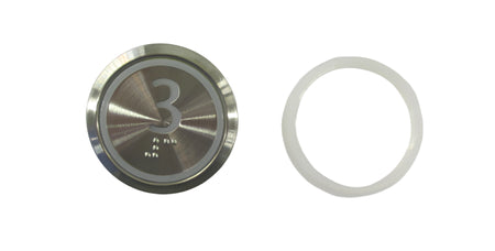 Kone Button 3 White Flush Red LED COP Panel KM863050G069H003