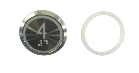 Kone Button 4 Braille Red LED KDS STD KM863050G069H004