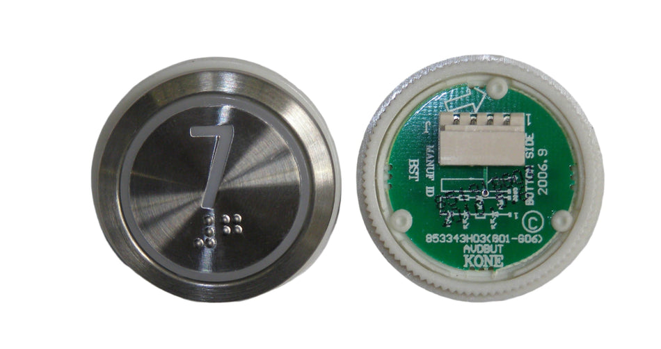 Botón Kone de 7 LED rojos, Braille, descarga, KDS STD KM863050G069H007