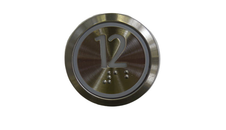 Kone Button 12 Braille Red LED KDS STD KM863050G069H012