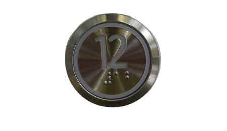 Kone Button 12 Braille Red LED KDS STD KM863050G069H012