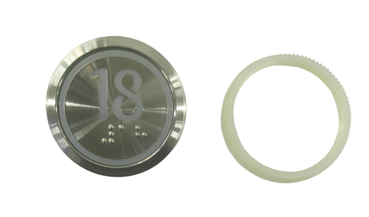 Kone Button 18 Braille Red LED KDS STD KM863050G069H018