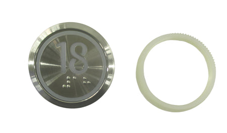 Kone Button 18 Braille Red LED KDS STD KM863050G069H018