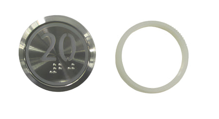 Kone Button 20 Braille Red LED Flush COP Panel KM863050G069H020