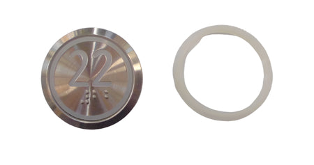 Kone Button 22 Red Illuminated Braille Flush KDS STD KM863050G069H022