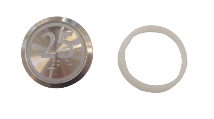Panel de control empotrado Kone Button 25 Braille LED rojo blanco KM863050G069H025
