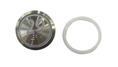 Kone Button 29 White Flush, Red Illumination, No Braille KM863050G069H029