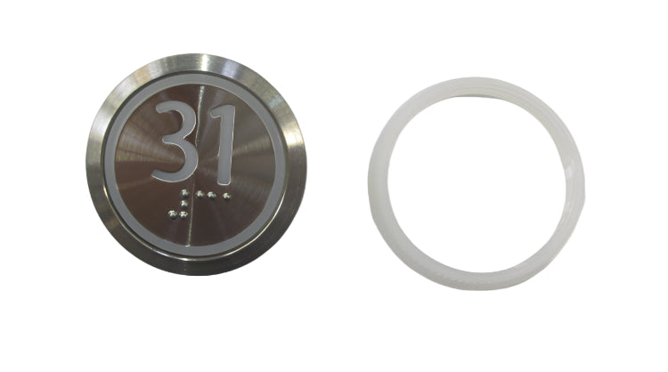 Panel de control empotrado Kone Button 31, blanco, KM863050G069H031