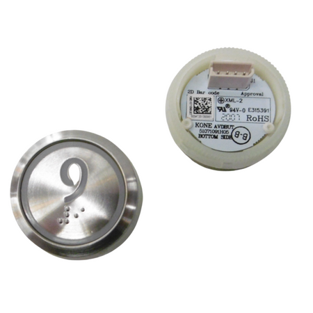 Kone Button 9 Yellow Illuminated Braille KDS STD KM863050G077H009