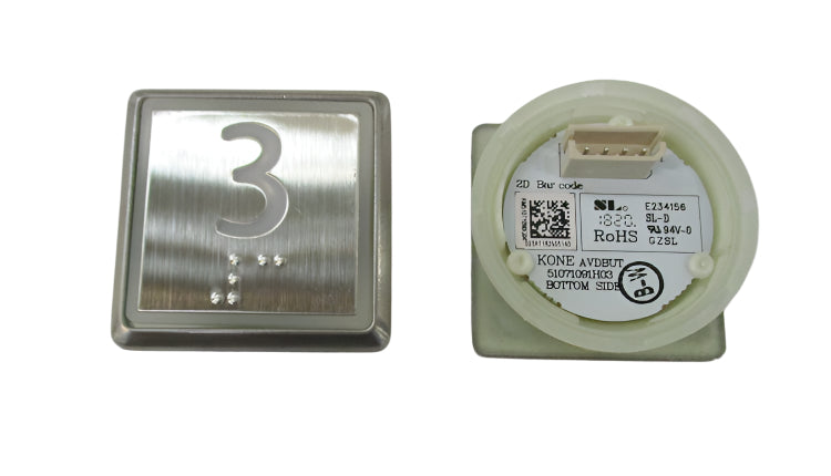 Kone Button 3 White Flush COP Panel KM863051G081H003