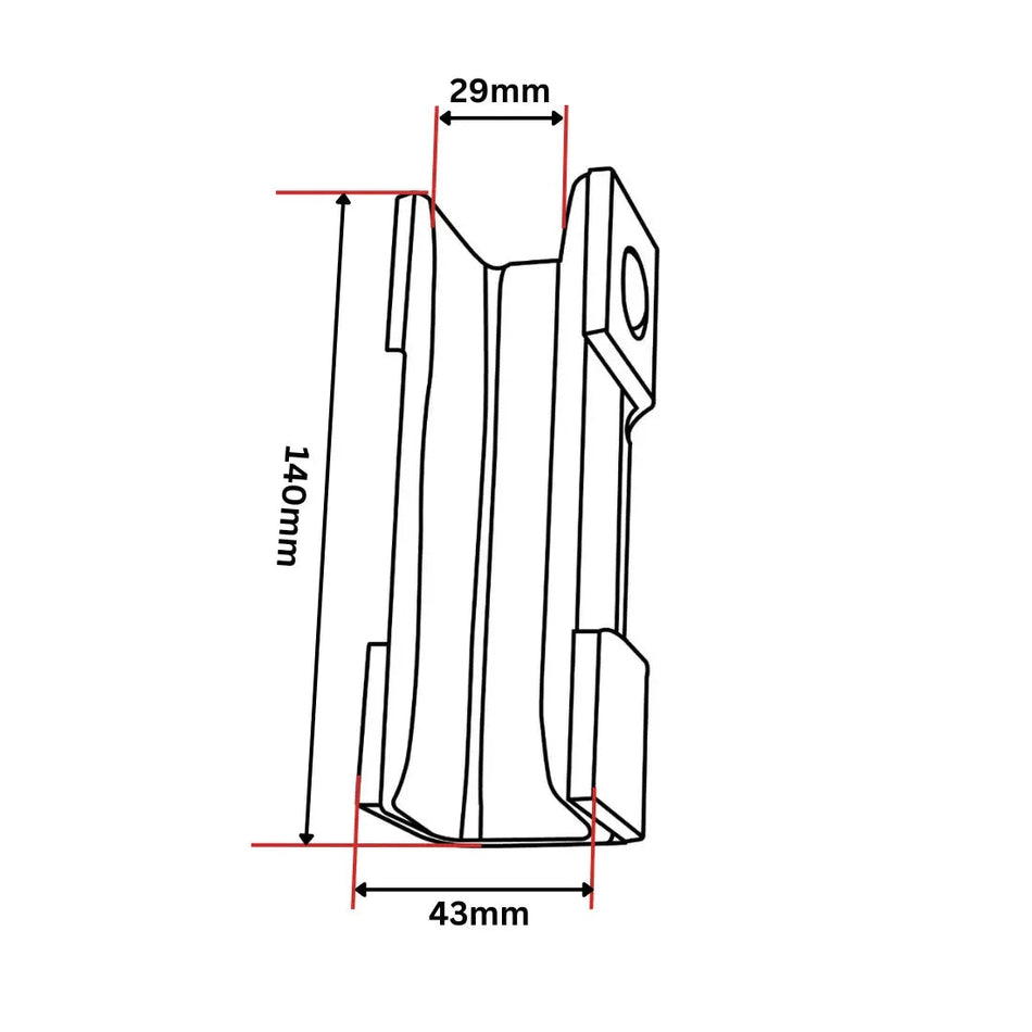 KONE Par føringsskoindsats 140x30x30 29mm