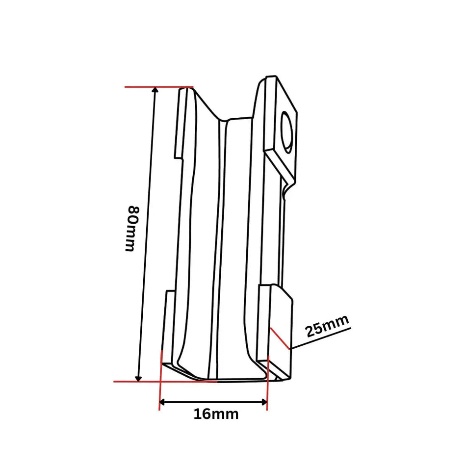 Inserto per pattini guida KONE 80x25x16 KMHSM482-OP2 5 mm