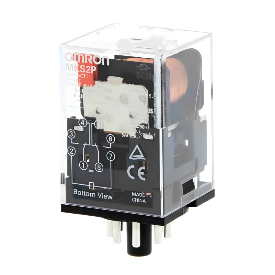 Omron Relay 24V DC Coil 10A DPDT Plug-In MKS2P 24VAC