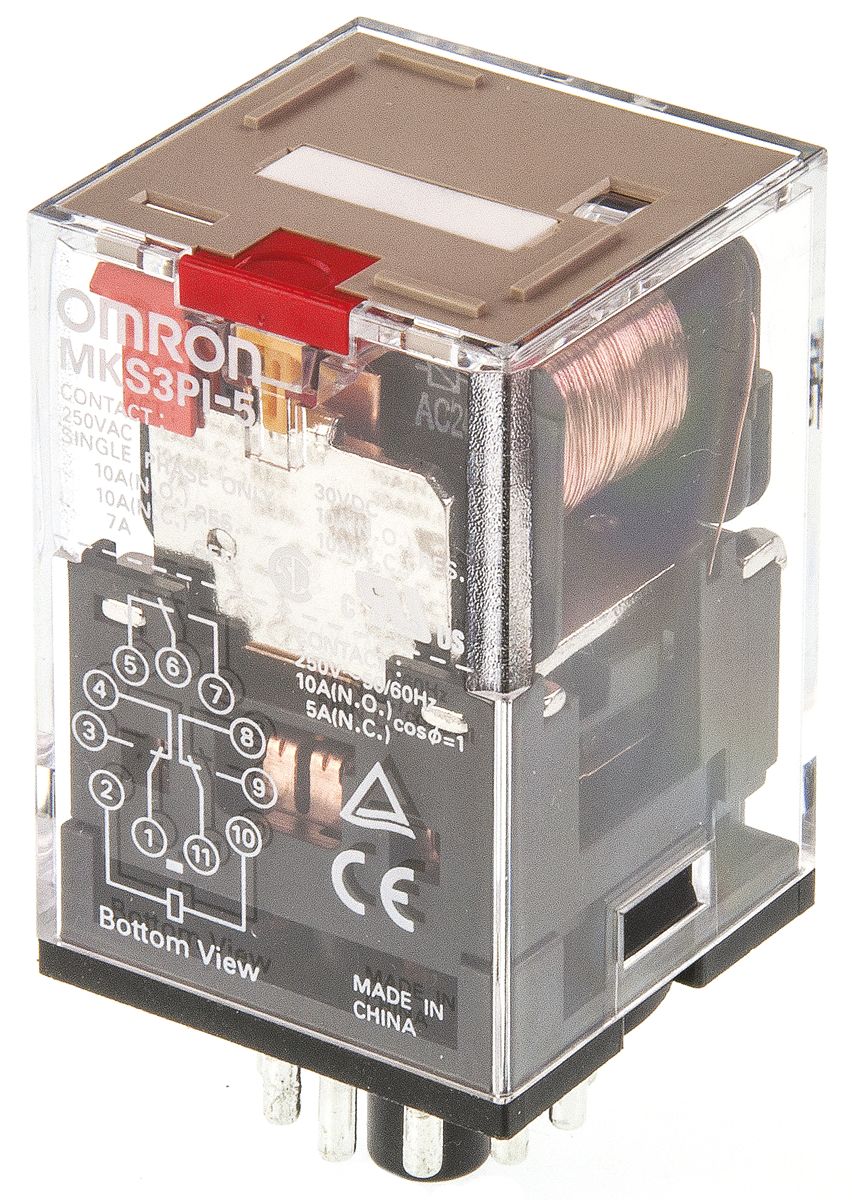 Omron Relay 4PDT 5A 24VAC Plug-In MKS3PI-5 24VAC