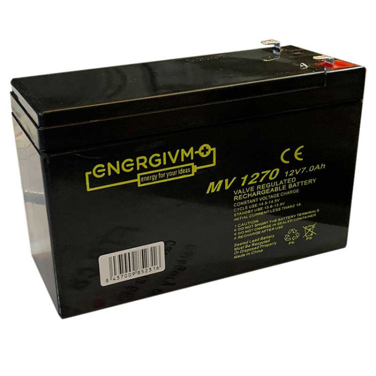 12V 7Ah Batteri AGM MV1270 ENERGIVM