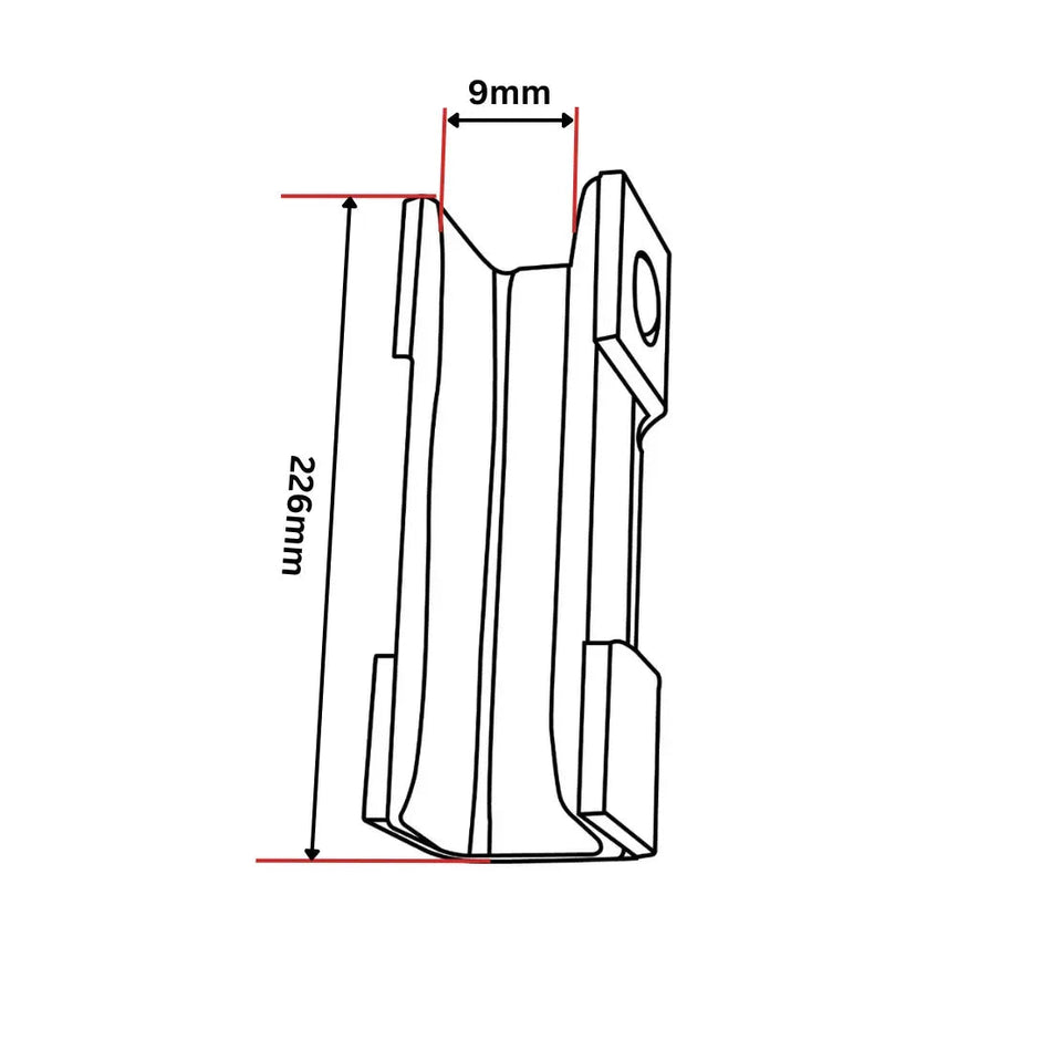 Otis Gen2 føringsskoindsats L=226 mm 9 mm