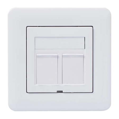 Schneider Exxact Flush Data Outlet 2x RJ45 Cat 6 UTP White WDE002424