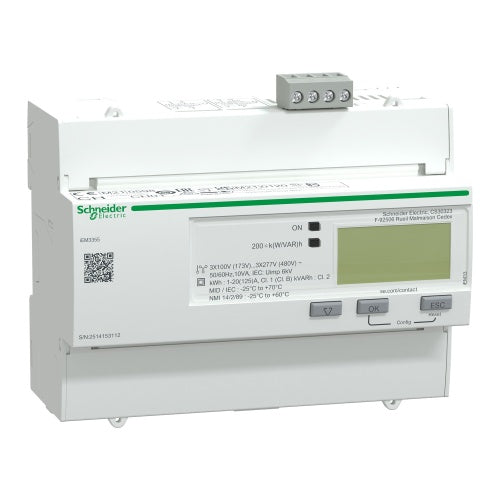 Schneider Acti9 iEM3355 3P 125A Modbus MID Energy Meter, A9MEM3355