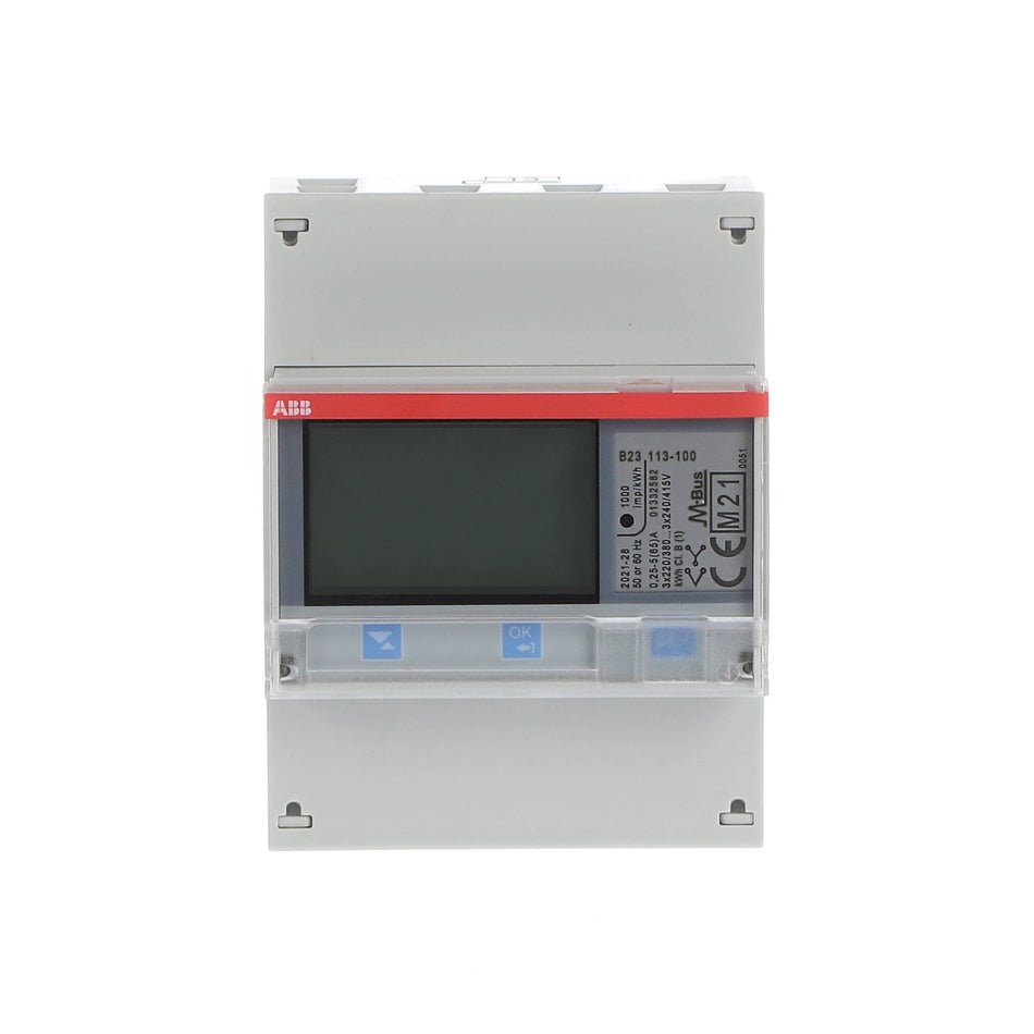 ABB B23 113-100 Energy Meter, 3-Phase Direct 65A, M-Bus, MID, 2CMA100165R1000