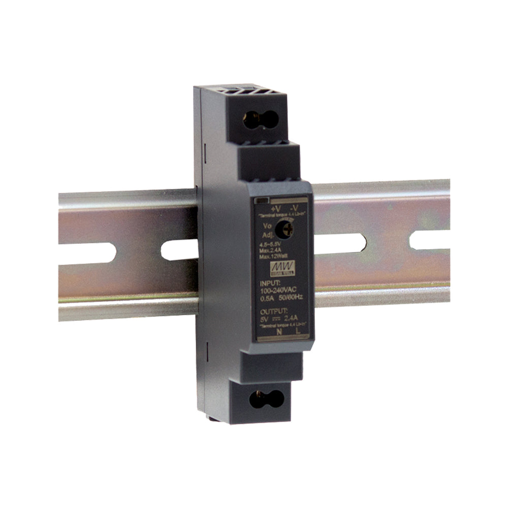Mean Well HDR-15-5 Ultra-Slim DIN Rail Power Supply, 5V DC 2.4A 12W