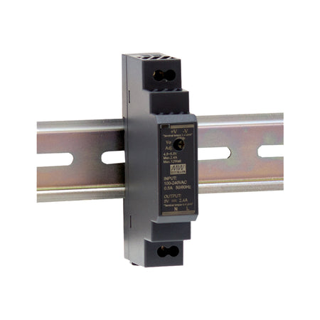 Mean Well HDR-15-5 Ultra-Slim DIN Rail Power Supply, 5V DC 2.4A 12W