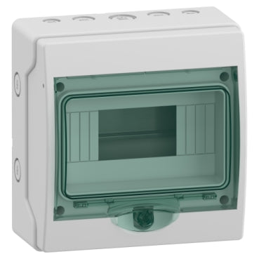 Mini Kaedra / Mureva - enclosure for modular device, 8 modules, IP65, with N+PE terminal blocks