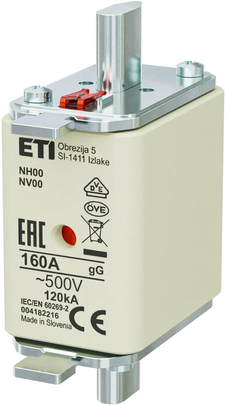 ETI Fuse Link NH00 gG 160A/500V, article 004182216