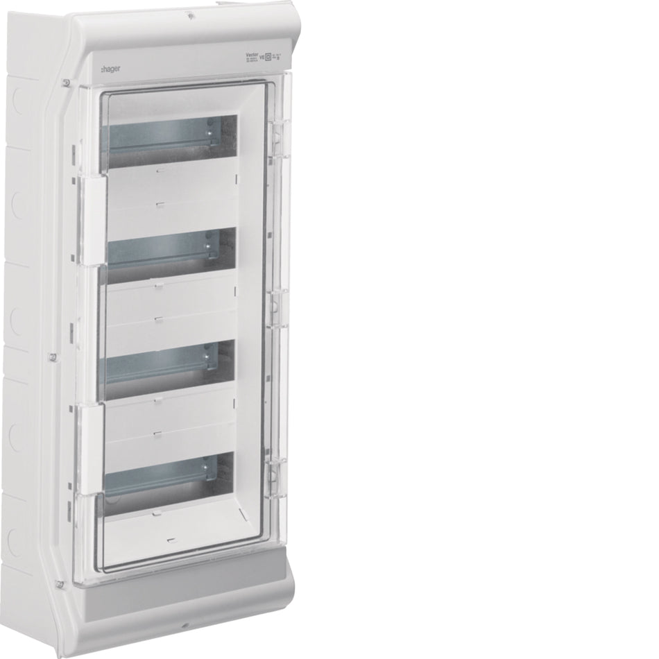 Hager VE412PN Vector Small Distribution Board, IP65, 4x12PLE (48 modules)