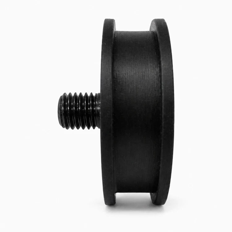 Fermator 50/11 flat door roller 56/50 × 17.5 mm with M12 concentric stud, SKU PFR.0500.00000, shown in a side-profile studio view.