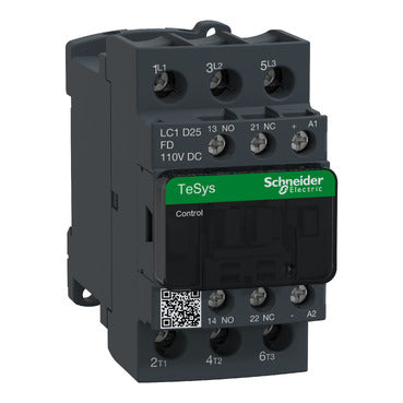 Schneider-kontaktor 110V DC-spole 25A 3-polig TeSys D LC1D25FD