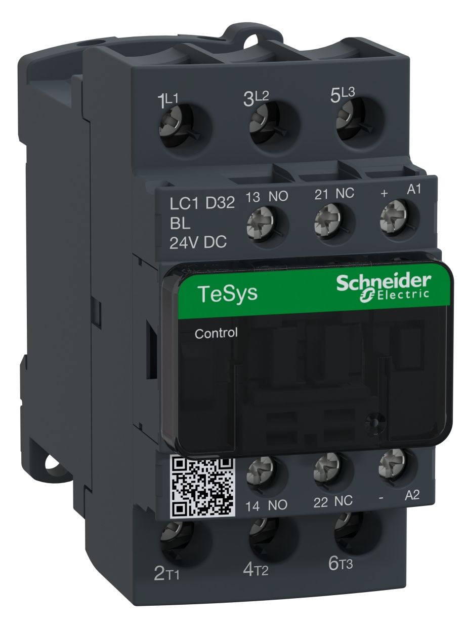 Schneider Contactor 24 V DC Coil, 32 A, 3-Pole, 690 V AC, TeSys D LC1D32BL