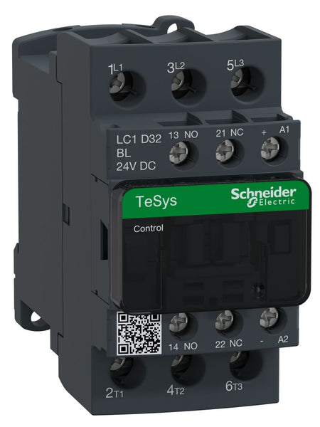 Schneider Contactor 24 V DC Coil, 32 A, 3-Pole, 690 V AC, TeSys D LC1D32BL