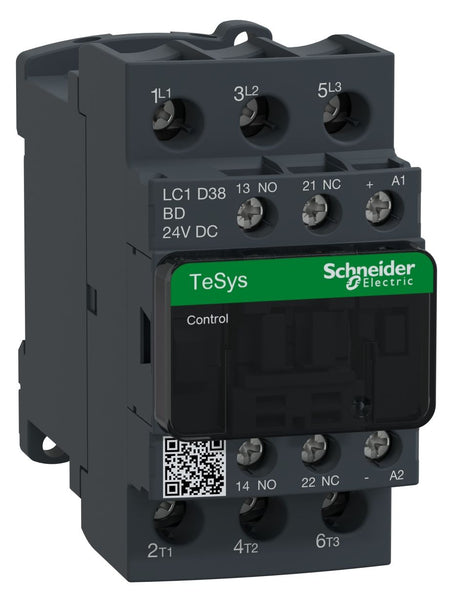 Schneider Contactor 24V DC Coil 38A 3-Pole TeSys D LC1D38BD