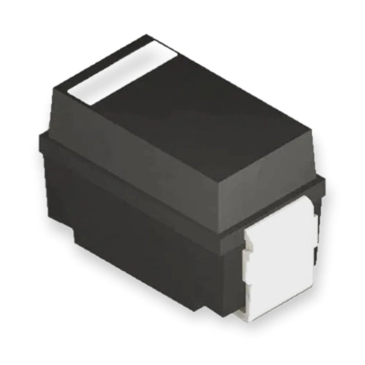 Rectifier Diode DO-214AA S3MB 1000V 3A, top-down angled view of black housing with white label and connector, on white background.
