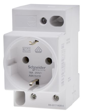Schneider Electric Acti9 iPC DIN-rail Schuko socket outlet 16A A9A15310