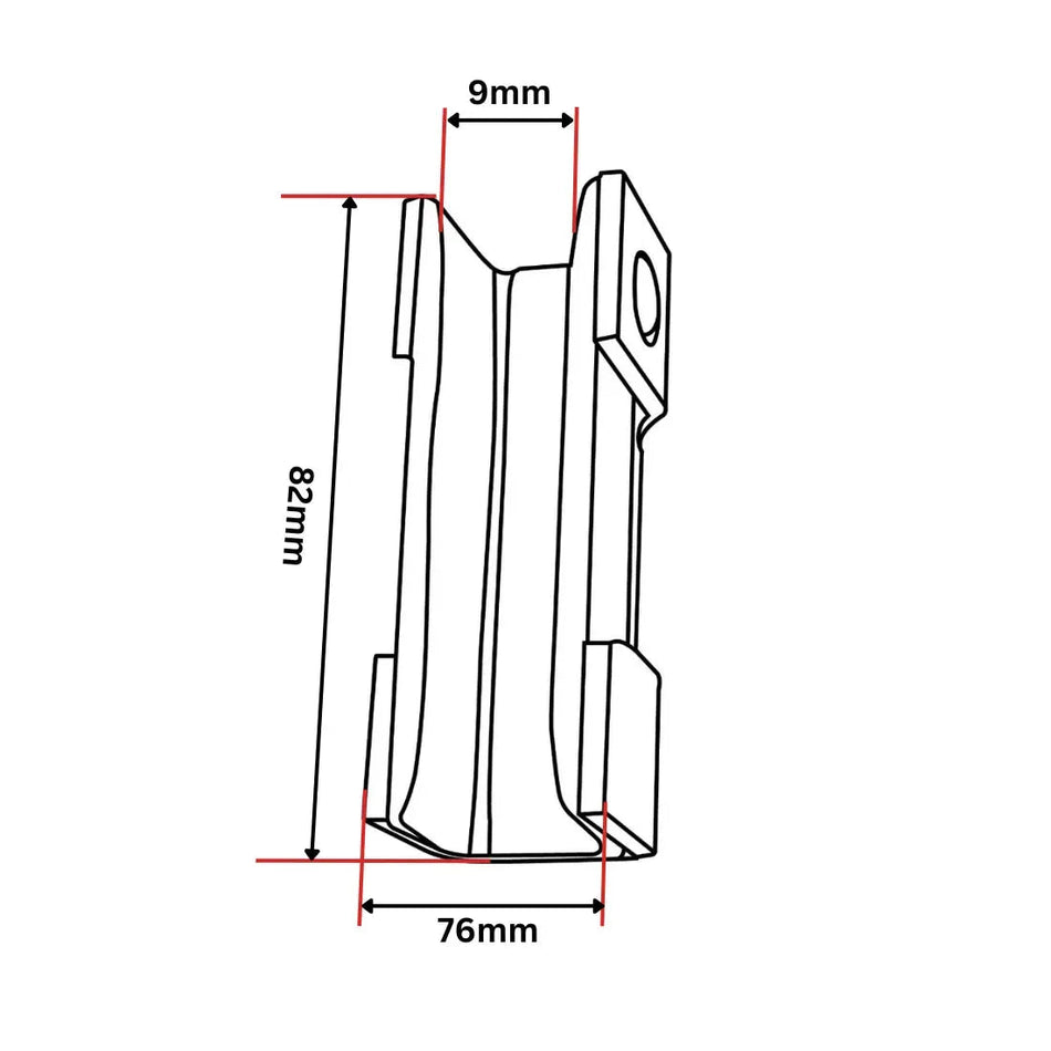 Inserto per pattini guida Semag + guida circolare da 9 mm