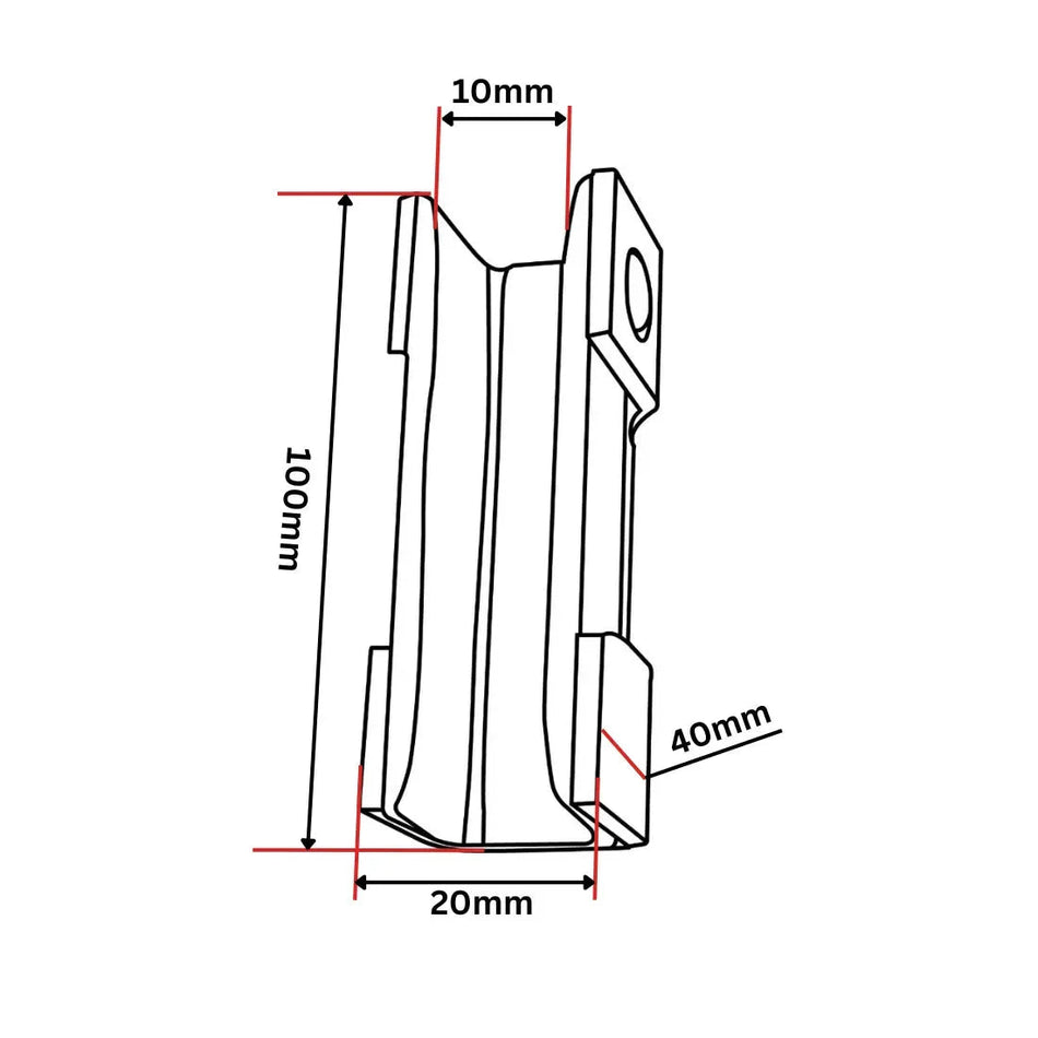 Inserto per pattino guida 70x29x30 KM50030652 10mm